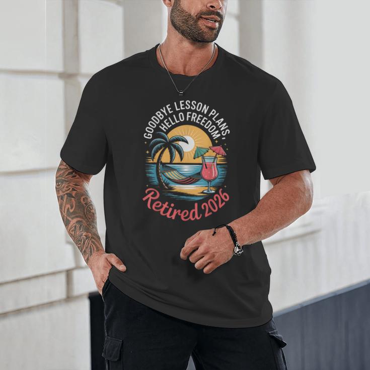 Teacher Retirement Shirts 2026 Goodbye Lesson Hello Freedom Unisex T-Shirt, novelty gifts, funny gifts Teacher Retirement Shirts 2026 Goodbye Lesson Hello Freedom Unisex T-Shirt, novelty gifts, funny gifts