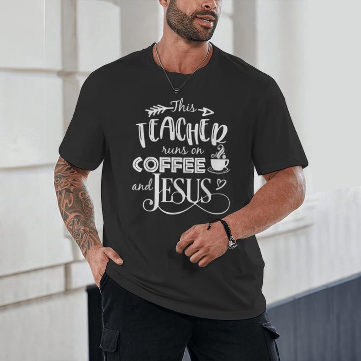 This Teacher Runs On Coffee And Jesus T Shirt Christian Tees Unisex T-Shirt, novelty gifts, funny gifts This Teacher Runs On Coffee And Jesus T Shirt Christian Tees Unisex T-Shirt, novelty gifts, funny gifts