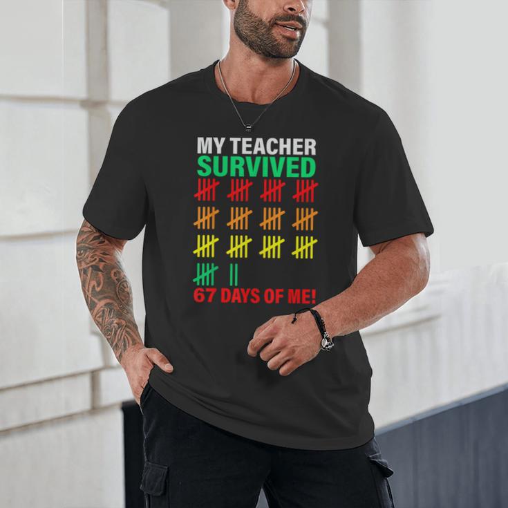 My Teacher Survived 67 Days Of Me School Kids Costume Unisex T-Shirt, novelty gifts, funny gifts My Teacher Survived 67 Days Of Me School Kids Costume Unisex T-Shirt, novelty gifts, funny gifts