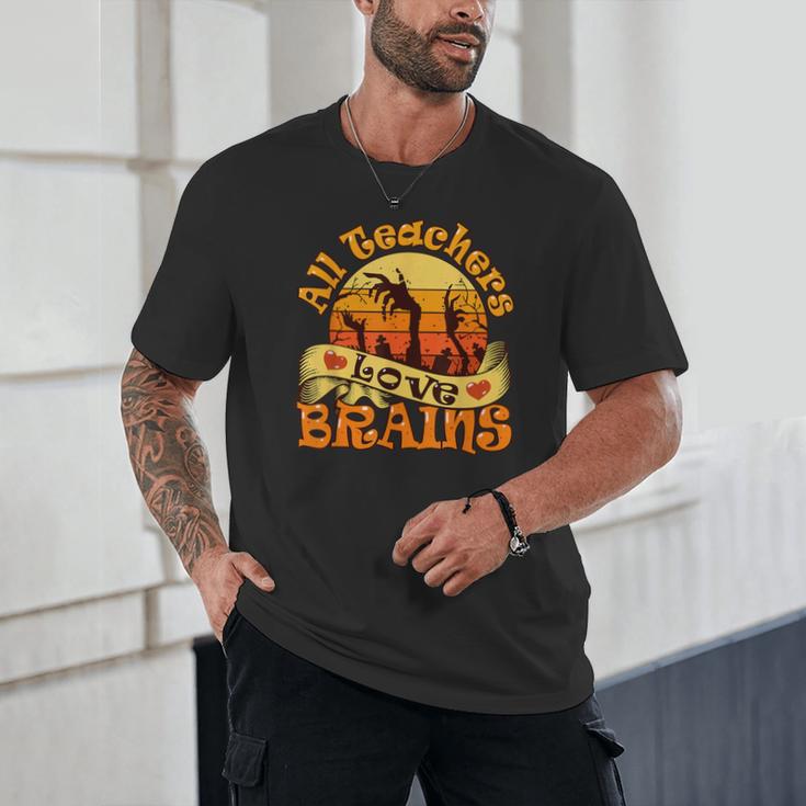 Teacher All Teachers Love Brains Halloween Party Unisex T-Shirt, novelty gifts, funny gifts Teacher All Teachers Love Brains Halloween Party Unisex T-Shirt, novelty gifts, funny gifts