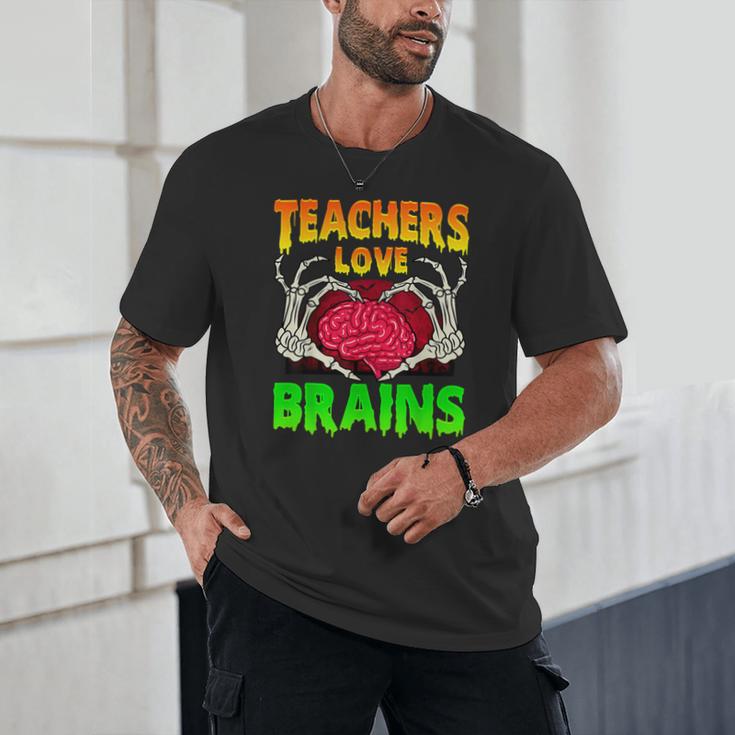 Teacher Teachers Love Brains Skeleton Hand Heart Halloween Unisex T-Shirt, novelty gifts, funny gifts Teacher Teachers Love Brains Skeleton Hand Heart Halloween Unisex T-Shirt, novelty gifts, funny gifts