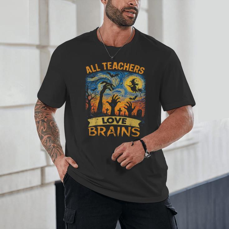 All Teachers Love Brains Shirt Teacher Halloween Tee Unisex T-Shirt, novelty gifts, funny gifts All Teachers Love Brains Shirt Teacher Halloween Tee Unisex T-Shirt, novelty gifts, funny gifts