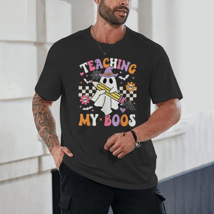 Teaching My Boos Ghost Teacher Cute Groovy Halloween Teacher Unisex T-Shirt, novelty gifts, funny gifts Teaching My Boos Ghost Teacher Cute Groovy Halloween Teacher Unisex T-Shirt, novelty gifts, funny gifts