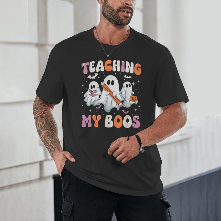 Teaching My Boos Teacher Cute Ghost Teacher Halloween Unisex T-Shirt, novelty gifts, funny gifts