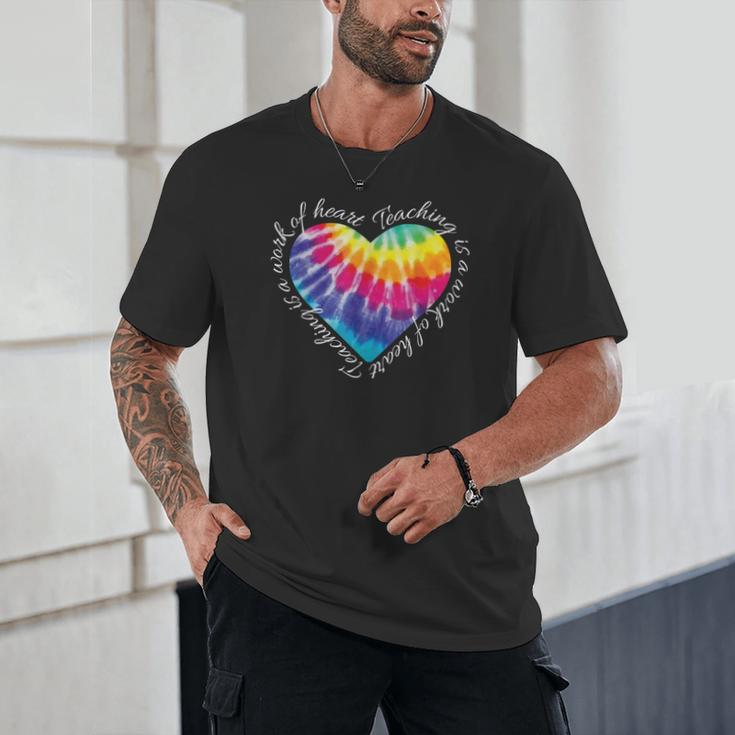 Teaching Is a Work Of Heart Tie Dye Hippie For Teacher For Men Women Girls Kids Unisex T-Shirt, novelty gifts, funny gifts