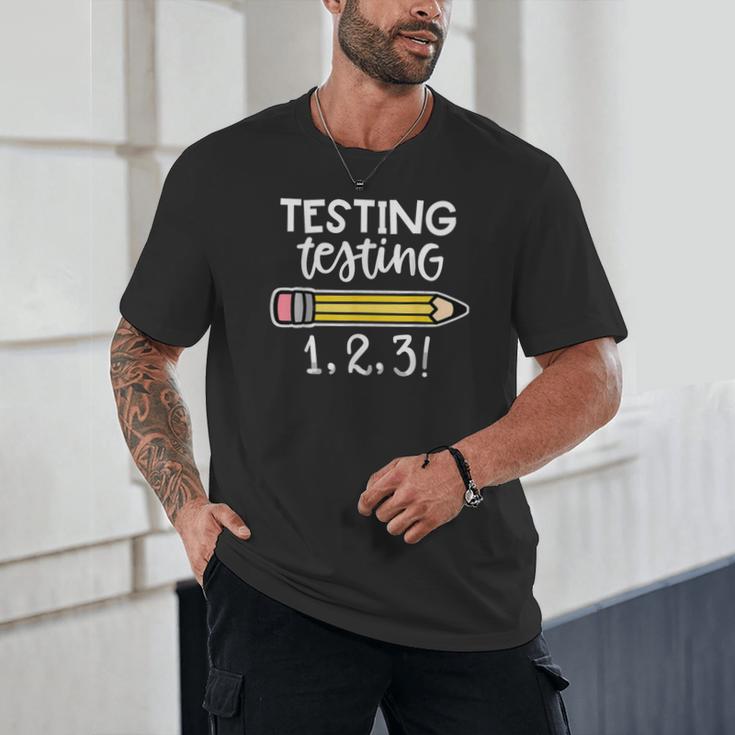 Testing Testing 123 Cute Test Day School Teacher Exam For Men Women Girls Kids Unisex T-Shirt, novelty gifts, funny gifts Testing Testing 123 Cute Test Day School Teacher Exam For Men Women Girls Kids Unisex T-Shirt, novelty gifts, funny gifts