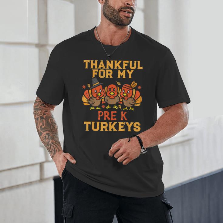 Thankful For My Pre K Turkeys Teacher Thanksgiving Men Women Unisex T-Shirt, novelty gifts, funny gifts
