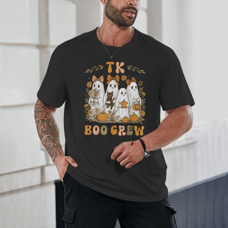 TK Boo Crew Preppy Halloween Floral Ghost TK Teacher Team TK Unisex T-Shirt, novelty gifts, funny gifts