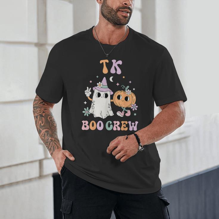 TK Boo Crew Retro Groovy Halloween Floral Ghost TK Teacher Men Women Kids Unisex T-Shirt, novelty gifts, funny gifts TK Boo Crew Retro Groovy Halloween Floral Ghost TK Teacher Men Women Kids Unisex T-Shirt, novelty gifts, funny gifts