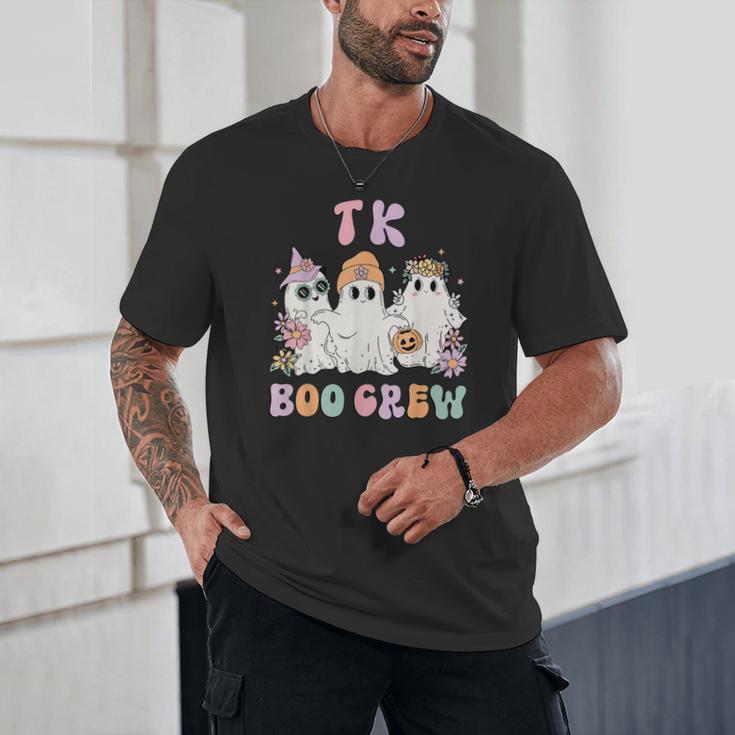 TK Boo Crew Retro Groovy Halloween Floral Ghost TK Teacher Unisex T-Shirt, novelty gifts, funny gifts TK Boo Crew Retro Groovy Halloween Floral Ghost TK Teacher Unisex T-Shirt, novelty gifts, funny gifts