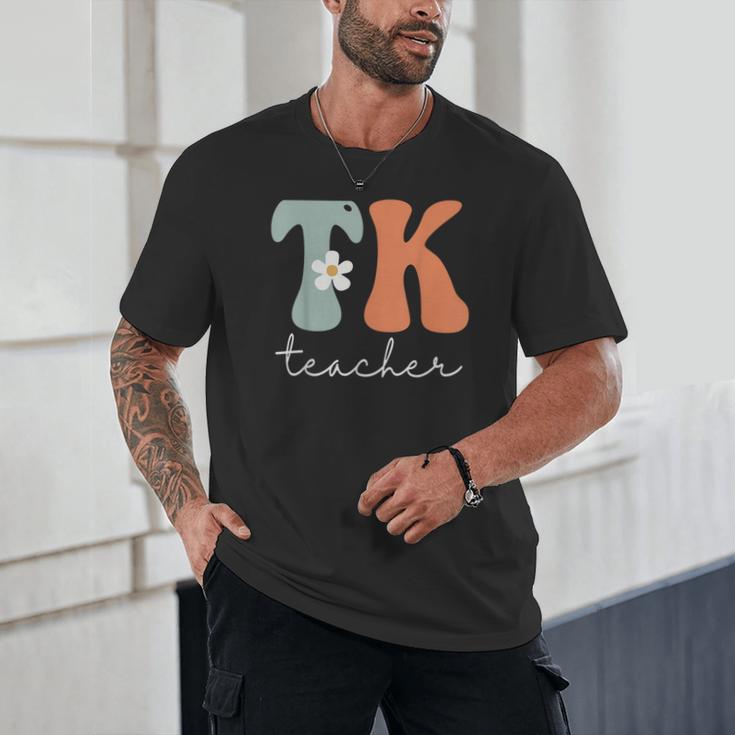 TK Teacher Retro Groovy Vintage Happy First Day Of School Unisex T-Shirt, novelty gifts, funny gifts
