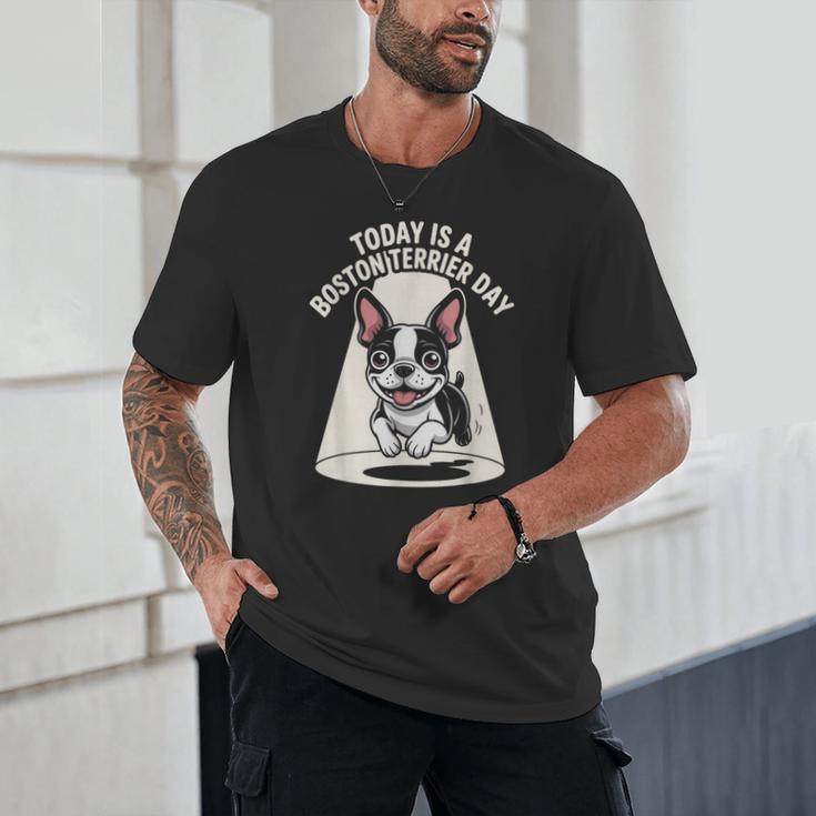 Today Is A Boston Terrier Day Cute Dog Lover Cartoon Unisex T-Shirt, novelty gifts, funny gifts