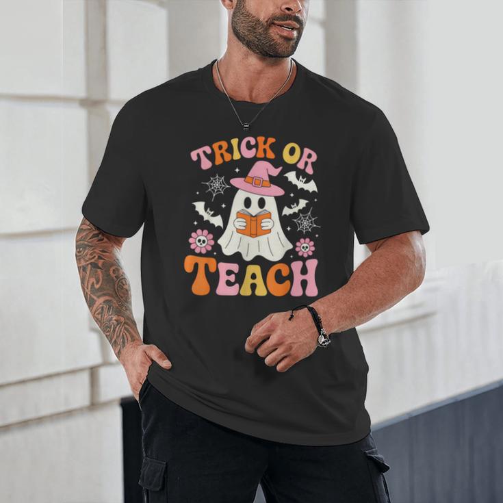 Trick Or Teach Cute Floral Ghost Teacher Halloween Costume Unisex T-Shirt, novelty gifts, funny gifts Trick Or Teach Cute Floral Ghost Teacher Halloween Costume Unisex T-Shirt, novelty gifts, funny gifts