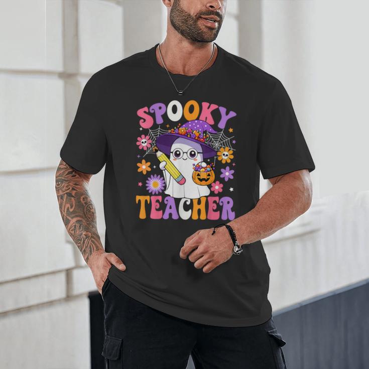 Trick Or Teach Spooky Teacher Ghost Halloween Teacher Unisex T-Shirt, novelty gifts, funny gifts