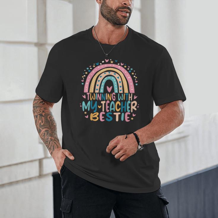 Twinning With My Teacher Bestie Rainbow Matching Teachers Unisex T-Shirt, novelty gifts, funny gifts Twinning With My Teacher Bestie Rainbow Matching Teachers Unisex T-Shirt, novelty gifts, funny gifts