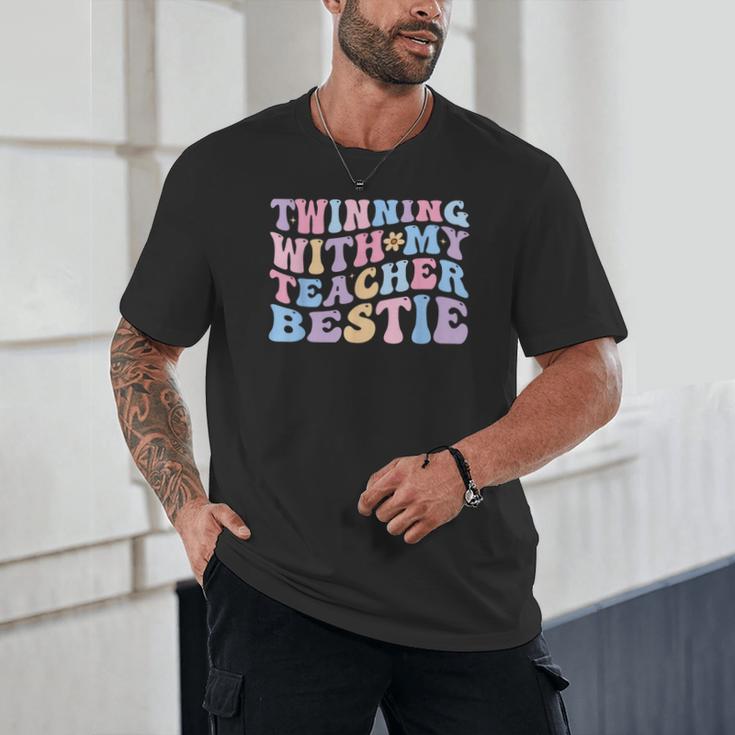 Twinning With My Teacher Bestie Teaching Partner Unisex T-Shirt, novelty gifts, funny gifts