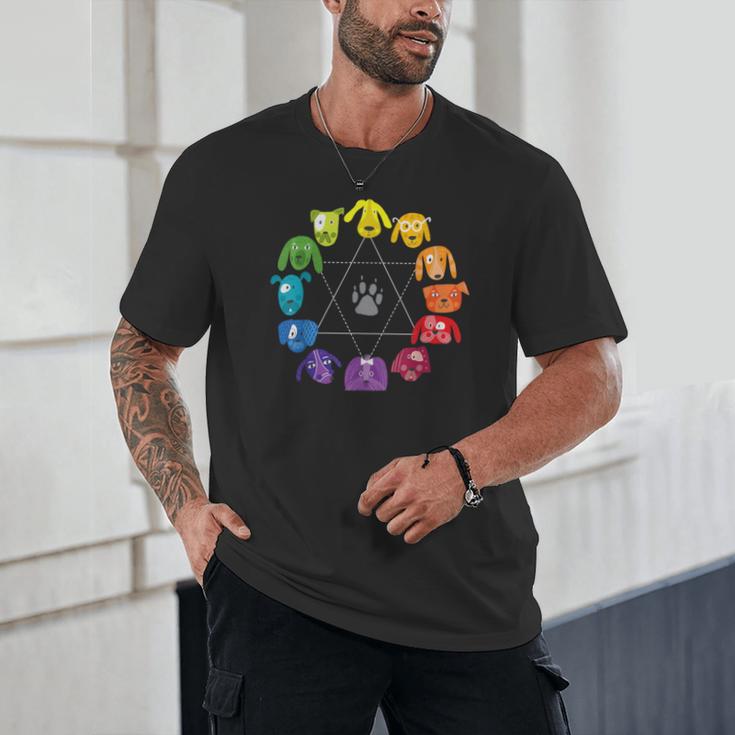 Unique For Artists By ADS Color Wheel Educational Art Teacher Dog Themed Artist Small Unisex T-Shirt, novelty gifts, funny gifts