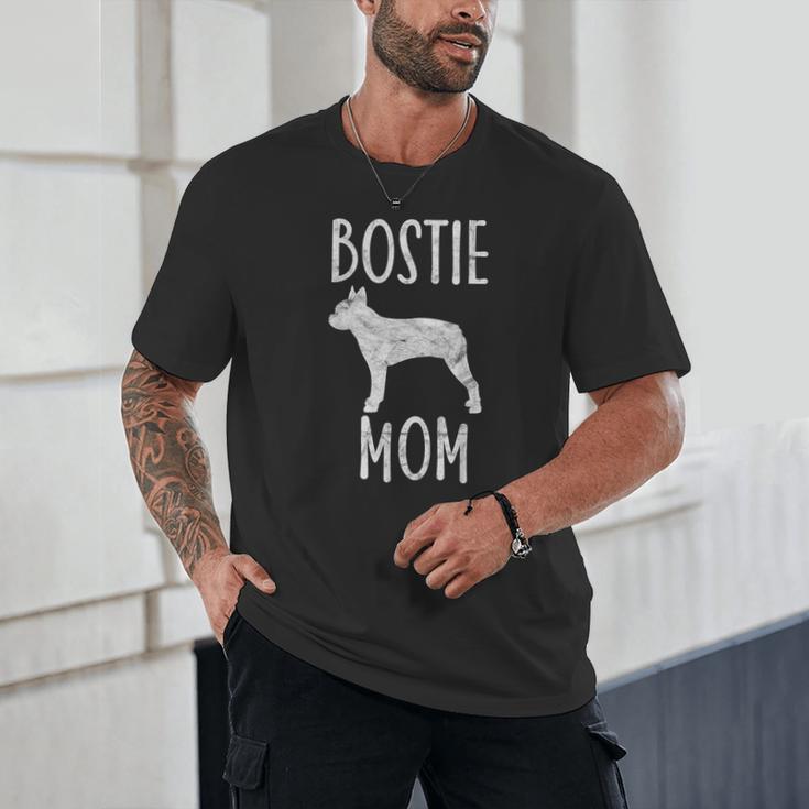 Vintage Boston Terrier Mom Dog Owner Bostie Mother Unisex T-Shirt, novelty gifts, funny gifts