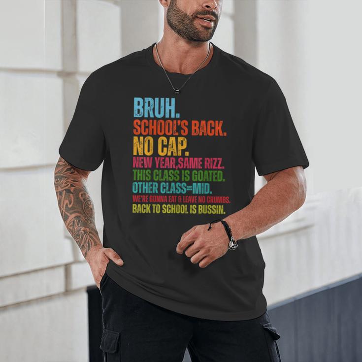 Vintage Bruh We Back No Cap Bruh We'Re Back Student Teacher Unisex T-Shirt, novelty gifts, funny gifts