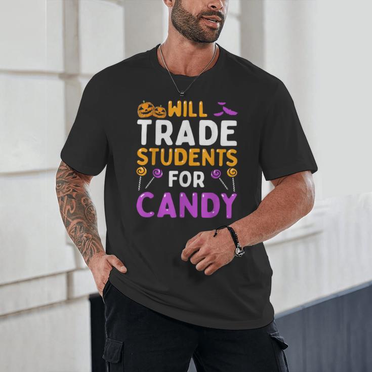 Will Trade Students For Candy Cute Halloween Costume Teacher For Men Women Kids Unisex T-Shirt, novelty gifts, funny gifts