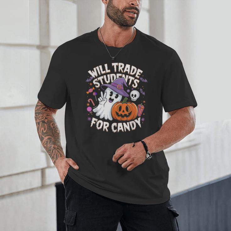 Will Trade Students For Candy Halloween Teacher Unisex T-Shirt, novelty gifts, funny gifts Will Trade Students For Candy Halloween Teacher Unisex T-Shirt, novelty gifts, funny gifts