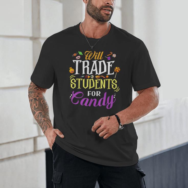 Will Trade Students For Candy Teacher Cute Halloween Costume Unisex T-Shirt, novelty gifts, funny gifts