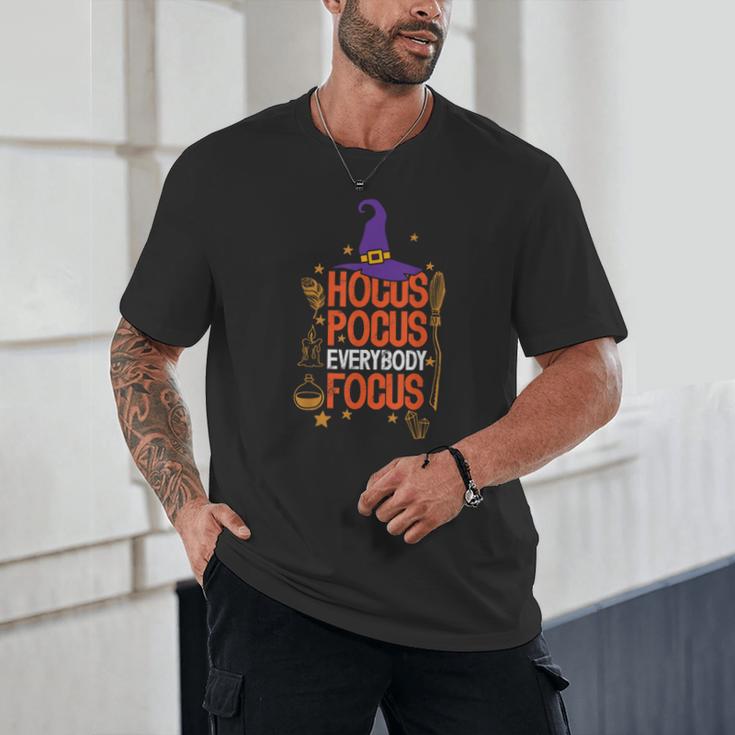Witchy Halloween Hocus Pocus Everybody Focus Teacher Pumpkin Unisex T-Shirt, novelty gifts, funny gifts Witchy Halloween Hocus Pocus Everybody Focus Teacher Pumpkin Unisex T-Shirt, novelty gifts, funny gifts