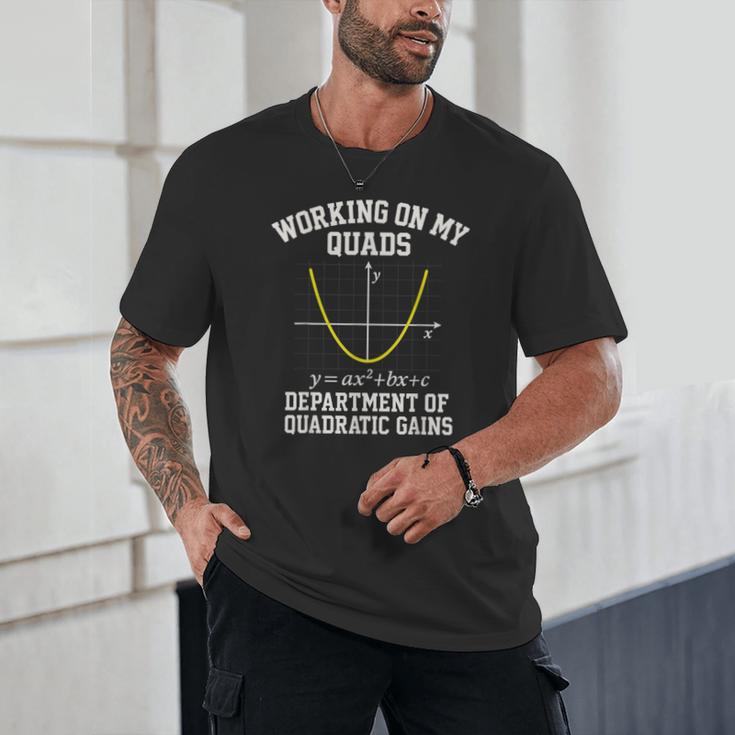 Working On My Quads Algebra Math Gym Teacher Unisex T-Shirt, novelty gifts, funny gifts