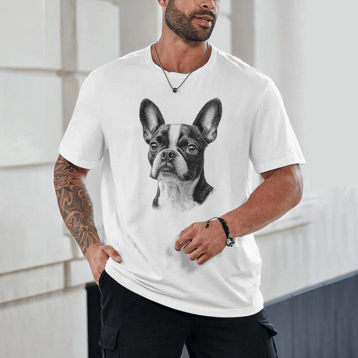 Boston Terrier Dog Motif Pet Illustration Boston Terrier For Men Women Kids Unisex T-Shirt, novelty gifts, funny gifts