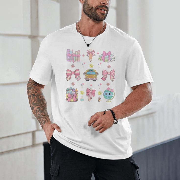 School Pencils And Bows Teacher Bow Coquette Pencil Girls Unisex T-Shirt, novelty gifts, funny gifts School Pencils And Bows Teacher Bow Coquette Pencil Girls Unisex T-Shirt, novelty gifts, funny gifts