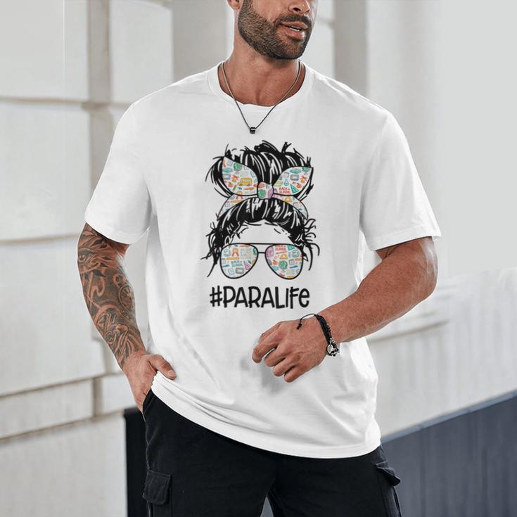 Teacher Para Life Tee Paraprofessional Cute Messy Bun Unisex T-Shirt, novelty gifts, funny gifts Teacher Para Life Tee Paraprofessional Cute Messy Bun Unisex T-Shirt, novelty gifts, funny gifts