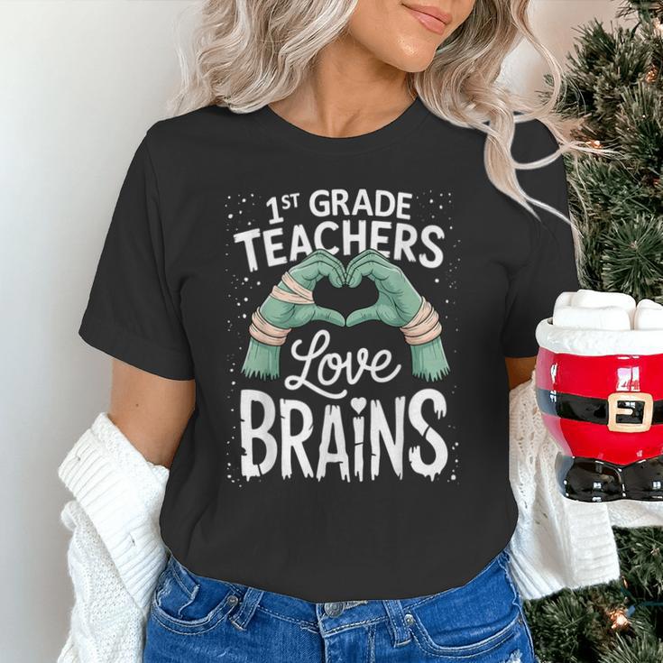 1st Grade Teachers Love Brains Shirt Halloween Teacher Unisex T-Shirt, gift for family, gift for coworker 1st Grade Teachers Love Brains Shirt Halloween Teacher Unisex T-Shirt, gift for family, gift for coworker