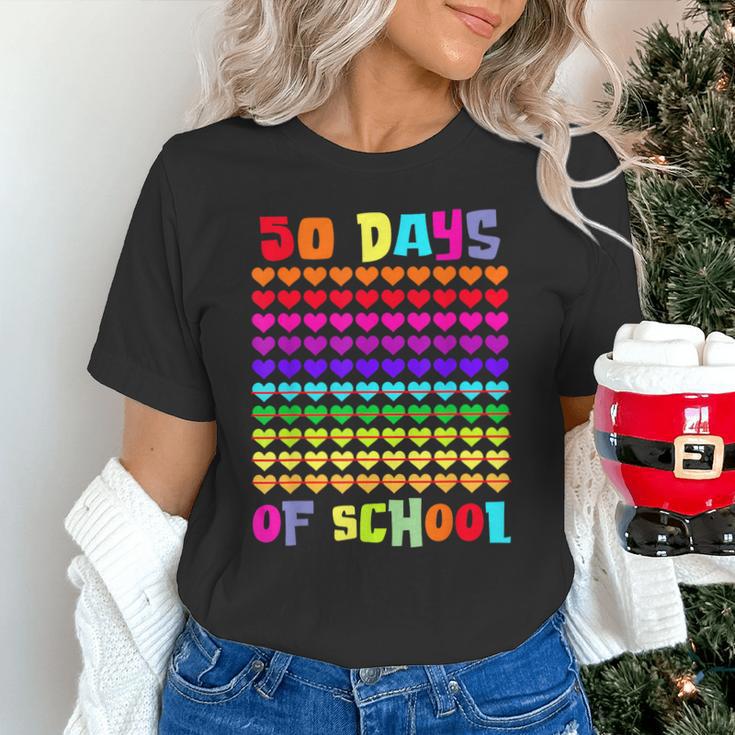 50 Days Of School Hearts Teacher Happy 50th Day Of School Unisex T-Shirt, gift for family, gift for coworker 50 Days Of School Hearts Teacher Happy 50th Day Of School Unisex T-Shirt, gift for family, gift for coworker
