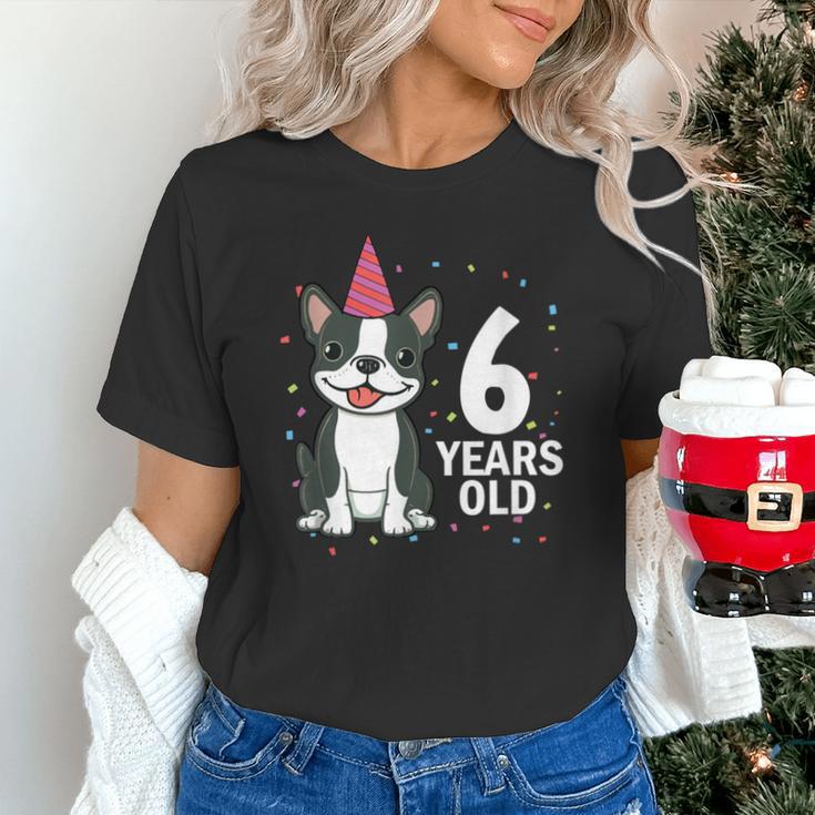 6 Years Old Birthday Boston Terrier Dog Lover 6th Party Kid Unisex T-Shirt, gift for family, gift for coworker