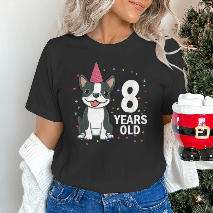 8 Years Old Birthday Boston Terrier Dog Lover 8th Party Kid Unisex T-Shirt, gift for family, gift for coworker