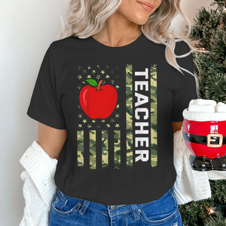 American Flag Camouflage Teacher Patriotic 4th Of July Unisex T-Shirt, gift for family, gift for coworker