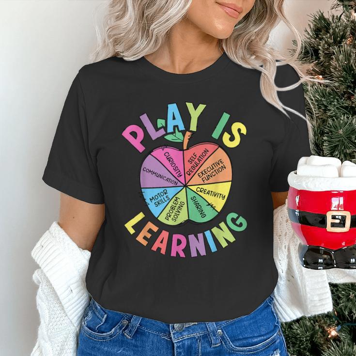 Apple Retro Play Is Learning Kindergarten Teacher Daycare Unisex T-Shirt, gift for family, gift for coworker Apple Retro Play Is Learning Kindergarten Teacher Daycare Unisex T-Shirt, gift for family, gift for coworker