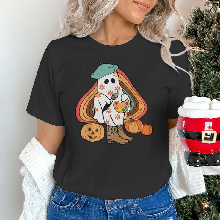 Art Teacher Painting Brushes Retro Pumpkin Ghost Artist Unisex T-Shirt, gift for family, gift for coworker Art Teacher Painting Brushes Retro Pumpkin Ghost Artist Unisex T-Shirt, gift for family, gift for coworker