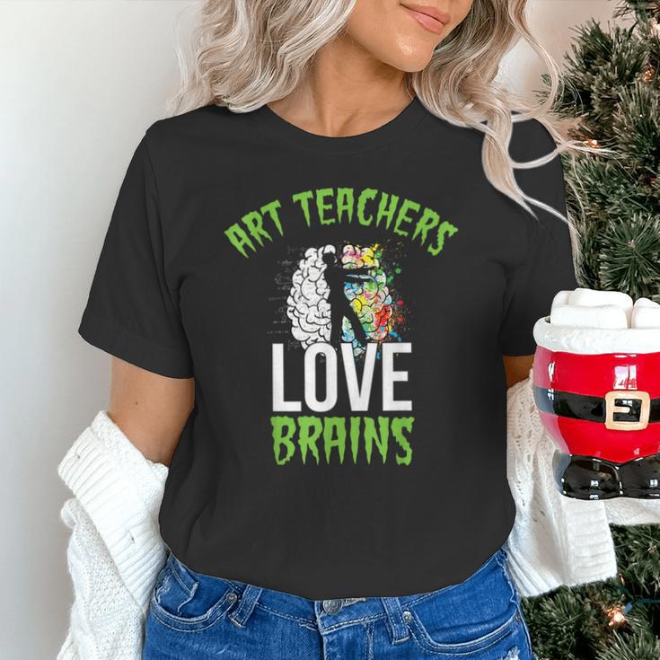 Art Teachers Love Brains Shirt Halloween Zombie Teaching Tee Men Women Kids Unisex T-Shirt, gift for family, gift for coworker