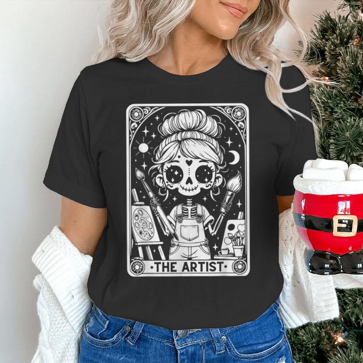 Artist Tarot Card Skeleton Painter Art Teacher Witchy Unisex T-Shirt, gift for family, gift for coworker