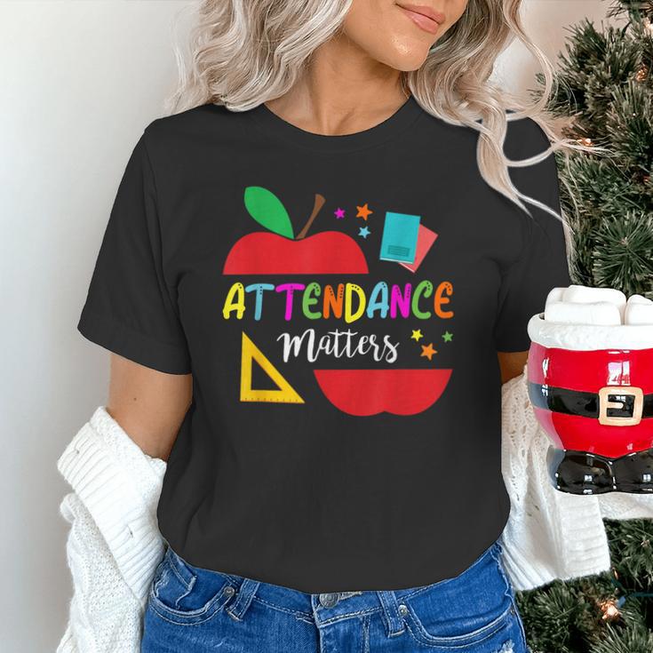 Attendance Matters Teacher Apple For Back To School Unisex T-Shirt, gift for family, gift for coworker Attendance Matters Teacher Apple For Back To School Unisex T-Shirt, gift for family, gift for coworker