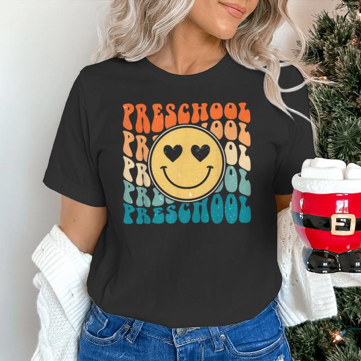 Back To School Groovy Smile Preschool Teachers Students Kids Unisex T-Shirt, gift for family, gift for coworker