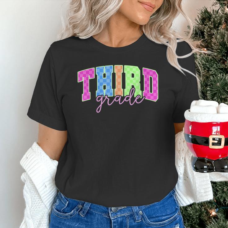 Back To School Neon Checkered Third Grade Colorful Teacher Unisex T-Shirt, gift for family, gift for coworker Back To School Neon Checkered Third Grade Colorful Teacher Unisex T-Shirt, gift for family, gift for coworker