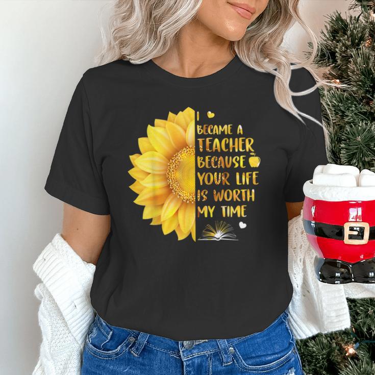 I Became A Teacher Because Your Life Is Worth My Time Tshirt Men Women Unisex T-Shirt, gift for family, gift for coworker I Became A Teacher Because Your Life Is Worth My Time Tshirt Men Women Unisex T-Shirt, gift for family, gift for coworker