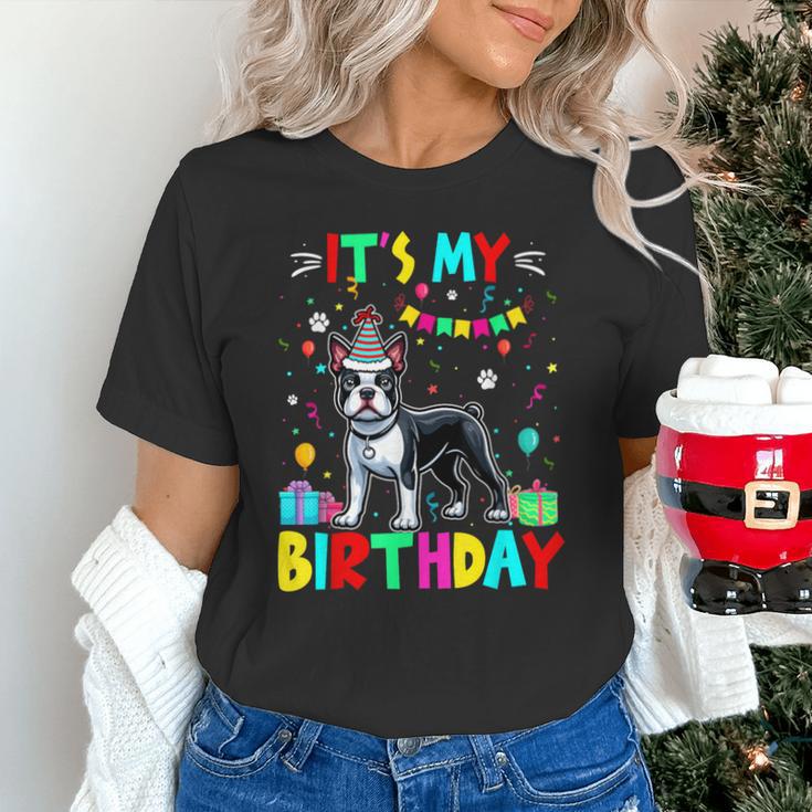 My Birthday Colorful Costume Boston Terrier Party Unisex T-Shirt, gift for family, gift for coworker