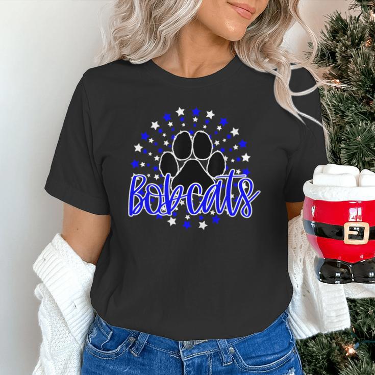 Blue Bobcats School Spirit Coquette Bow Mascot Teacher Unisex T-Shirt, gift for family, gift for coworker