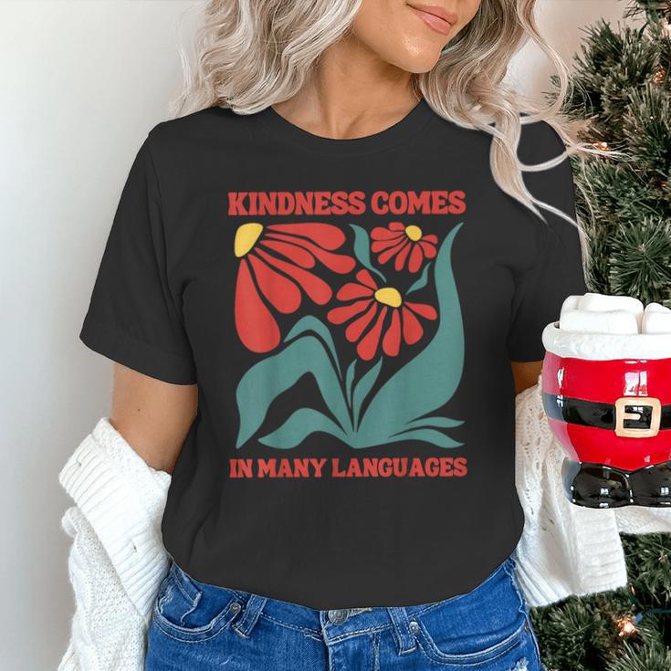 Boho Flower ESL Teacher Kindness Comes In Many Languages Unisex T-Shirt, Esl Teacher Shirts, gift for family, gift for coworker