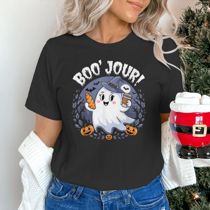 Boo Jour Ghost Halloween French Teacher Cute Coffe Croissant Unisex T-Shirt, gift for family, gift for coworker Boo Jour Ghost Halloween French Teacher Cute Coffe Croissant Unisex T-Shirt, gift for family, gift for coworker