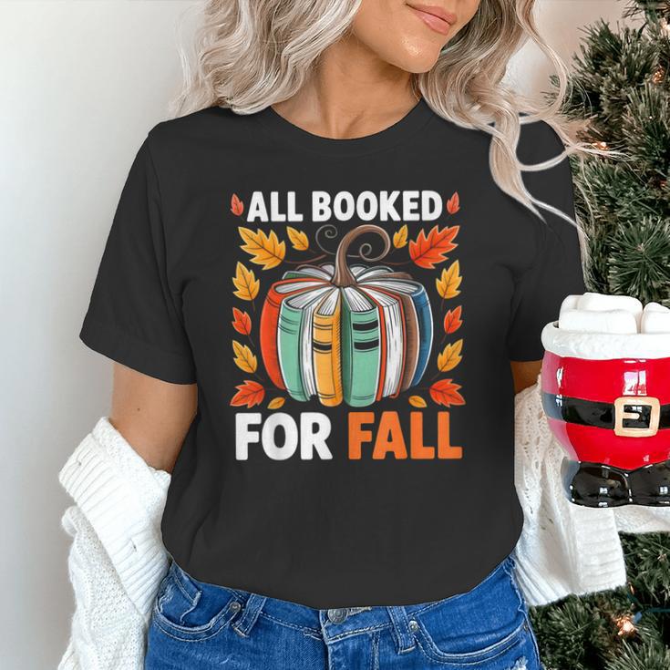 All Booked For Fall Book Pumpkin Autumn Thanksgiving Teacher Unisex T-Shirt, gift for family, gift for coworker