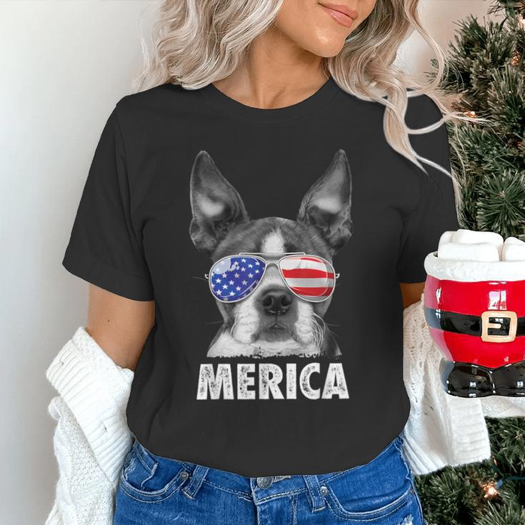 Boston Terrier 4th Of July Merica Men Women USA Flag Vintage Unisex T-Shirt, Boston Terrier 4th Of July Shirts, gift for family, gift for coworker